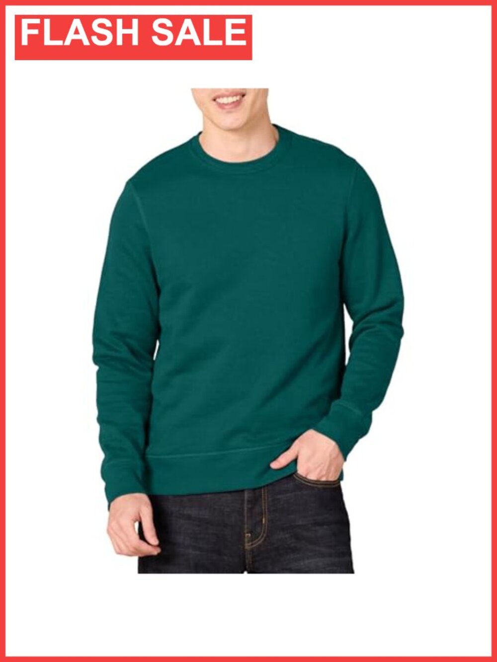 Men's Crewneck Fleece Sweatshirt Regular Fit Cotton-Polyester Blend
